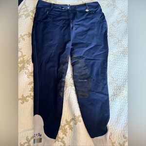 Equine Couture Beatta Navy Riding Breeches with Knee Patches